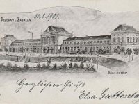 Razglednica Zagreb 1901. godine. Državni kolodvor